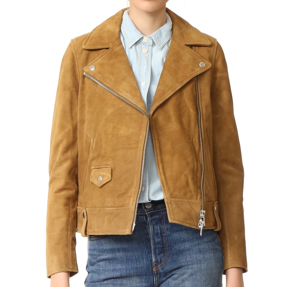 Madewell Suede Moto Jacket Tan XS